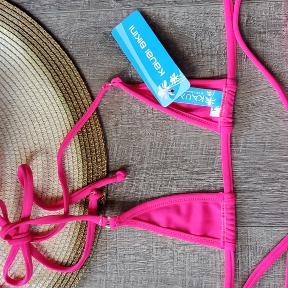 NWT Kauai hot pink thong bikini.  Size Medium - Picture 2 of 5